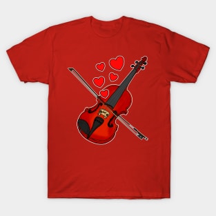 Valentines Day Violin Player Violinist Anniversary Wedding Musician T-Shirt